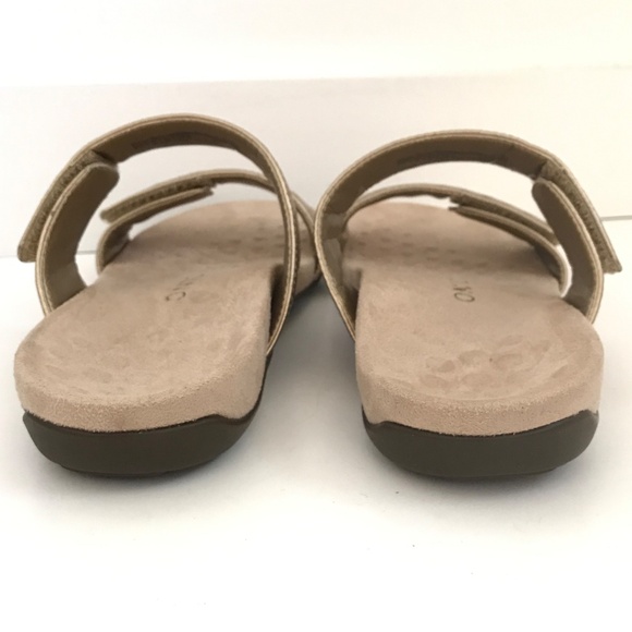 Vionic Randi Orthotic Comfort Slide Sandals Leather Metallic Gold Size 7 - Picture 8 of 16